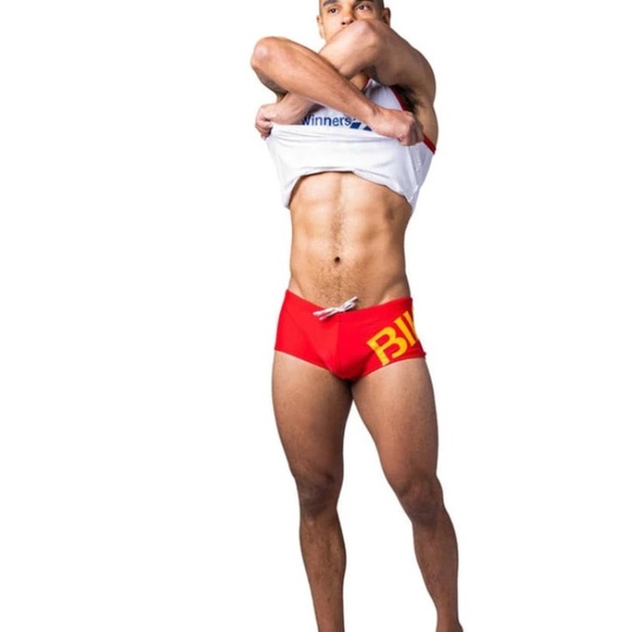 Red and Gold Briefs with Bold Lettering - Picture 3 of 8